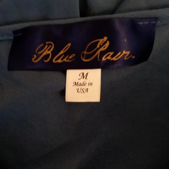 Francesca's Blue Rain Balloon Sleeve Blouse - Picture 5 of 5